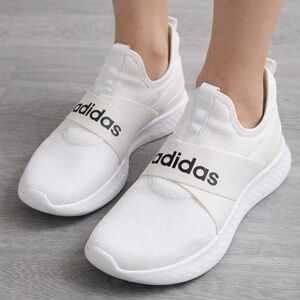 Adidas White Cloudfoam Slip-On Sneakers | Women’s US 10 | Lightweight Comfort